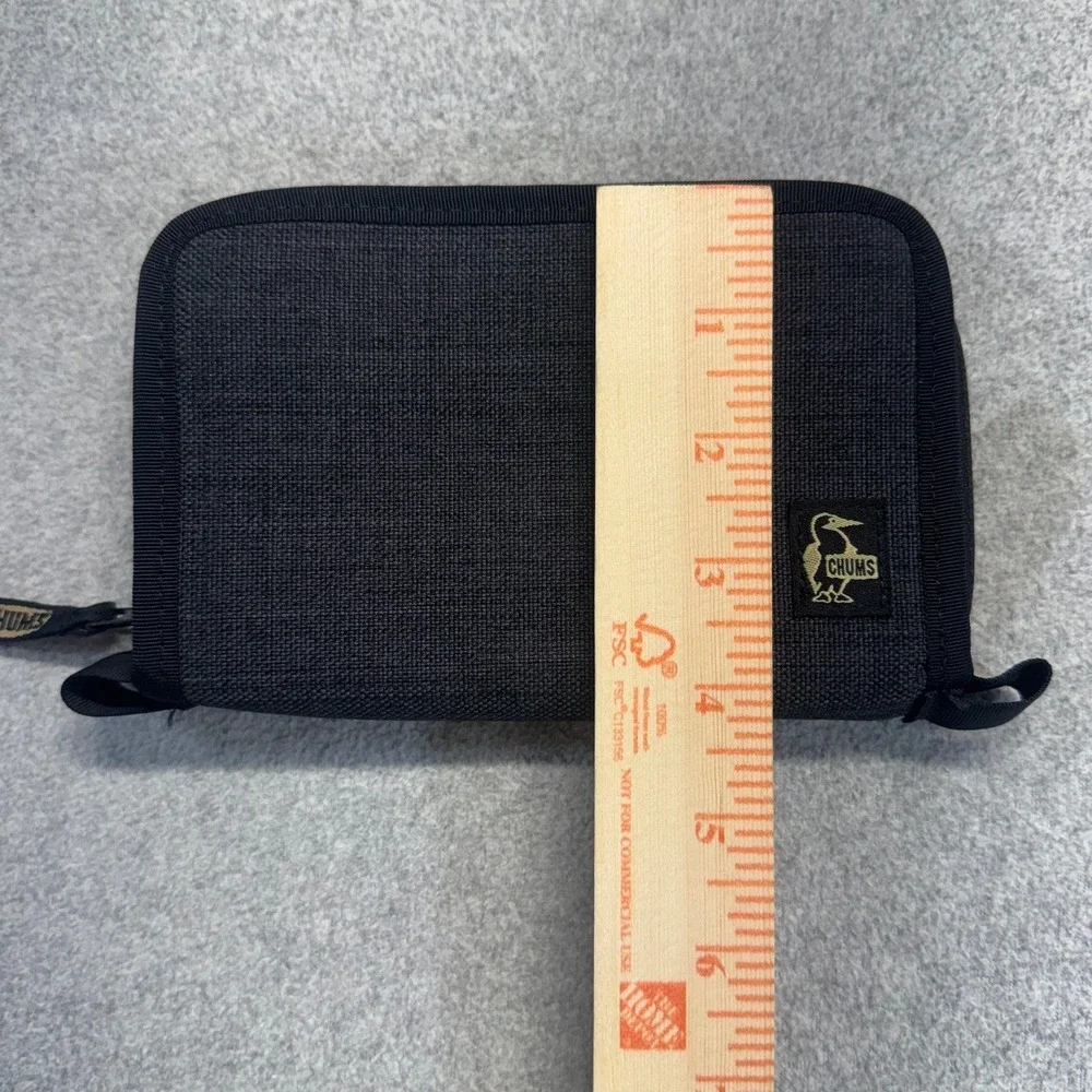 Chums Travel Wallet Unisex OS Charcoal‎ Gray Canvas Zip Around Organizer Pouch